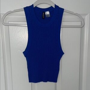 H&M Divided Royal Blue Ribbed Sweater Tank Top